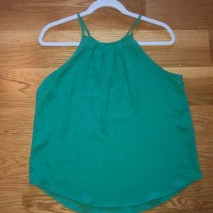 Green spaghetti strap tank